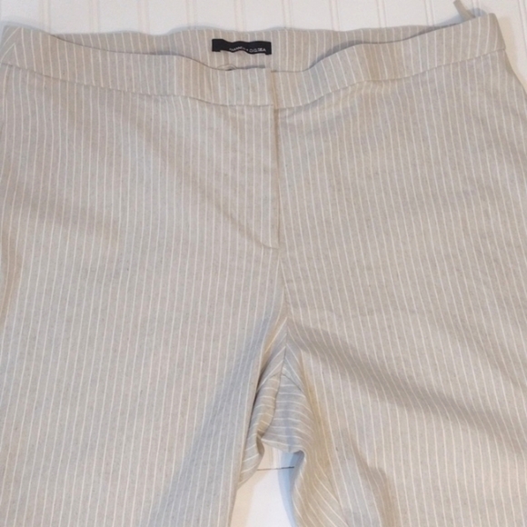 Amanda + Chelsea women's striped cream stretchy pants size (22)W - Picture 2 of 14